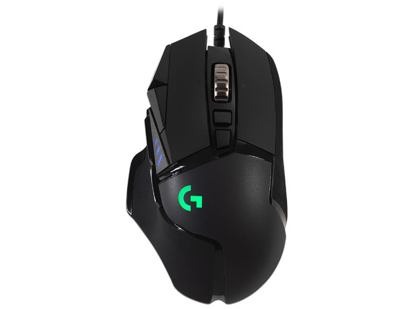 Mouse Gamer Logitech G502 Hero, hasta 16,000 dpi, 11 botones, RGB LIGHTSYNC, Alámbrico, Color Negro.