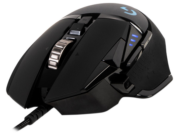 Mouse Gamer Logitech G502 Hero, hasta 16,000 dpi, 11 botones, RGB LIGHTSYNC, Alámbrico, Color Negro.