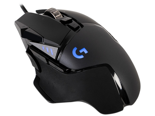 Mouse Gamer Logitech G502 Hero, hasta 16,000 dpi, 11 botones, RGB LIGHTSYNC, Alámbrico, Color Negro.