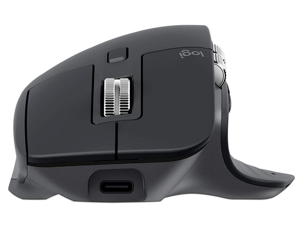 Mouse Inalámbrico Logitech MX Master 3, Bluetooth, Batería de 500 mAh, Carga rápida, 7 Botones Programables. Color Negro.