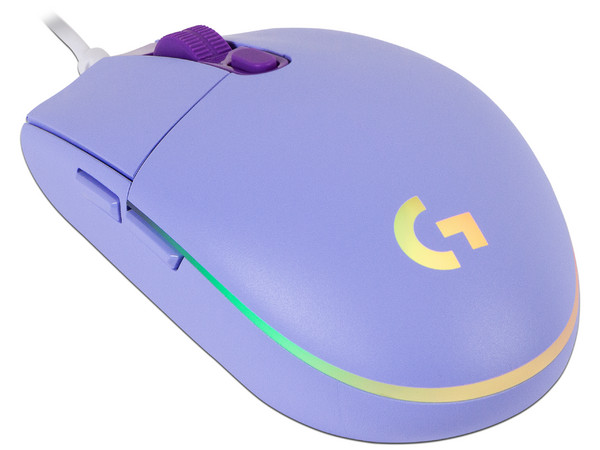 Mouse Gamer Logitech LightSync G203, hasta 8000 dpi, 6 botones, RGB. Color Violeta.