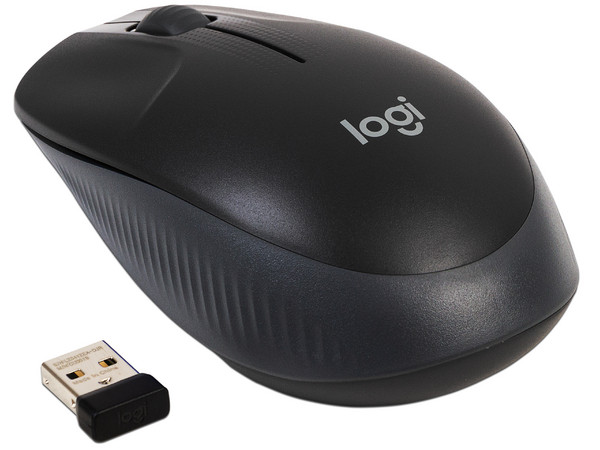 Mouse Óptico Inalámbrico Logitech M190, hasta 1,000 dpi, USB. Color Negro.