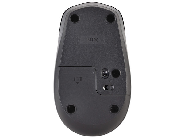 Mouse Óptico Inalámbrico Logitech M190, hasta 1,000 dpi, USB. Color Negro.