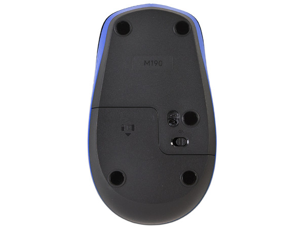 Mouse Óptico Inalámbrico Logitech M190, hasta 1000 dpi, USB. Color Azul.