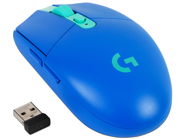 Mouse inalámbrico Logitech LightSpeed G305, hasta 12,000 Dpi, 6 botones, Receptor USB. Color Azul.