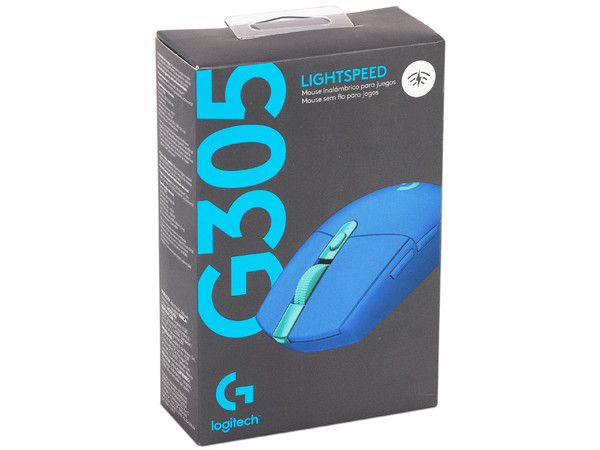 Mouse inalámbrico Logitech LightSpeed G305, hasta 12,000 Dpi, 6 botones, Receptor USB. Color Azul.