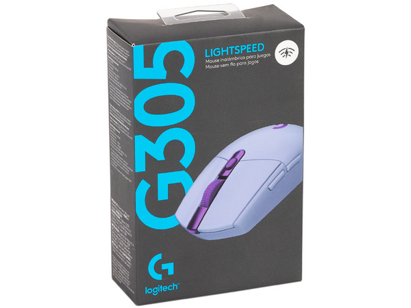 Mouse inalámbrico Logitech LightSpeed G305, hasta 12,000 Dpi, Receptor USB. Color Morado.