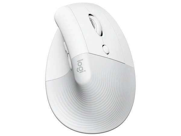 Mouse inalámbrico Logitech Lift Vertical, 2.4 GHz, Receptor USB. Color Blanco.