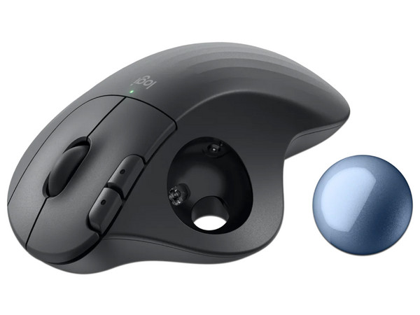 Mouse Trickball Inalámbrico Logitech Ergo M575S, Receptor USB. Color Grafito.