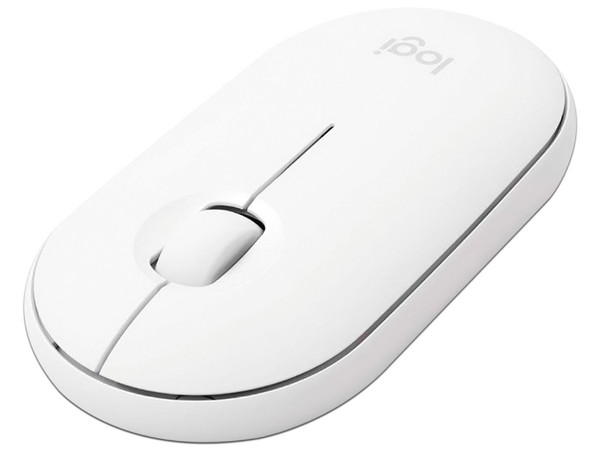 Mouse Óptico Inalámbrico Logitech Pebble Mouse 2 M350S, Bluetooth, 4000 DPI, Color Blanco.