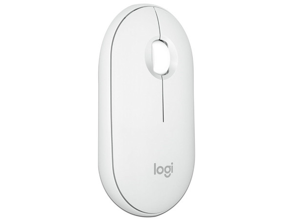 Mouse Óptico Inalámbrico Logitech Pebble Mouse 2 M350S, Bluetooth, 4000 DPI, Color Blanco.