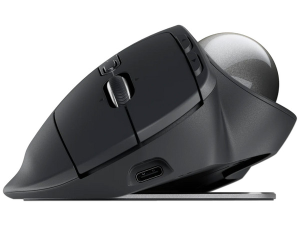 Mouse inalámbrico Logitech  MX ERGO S, trackball, USB. Color Negro
