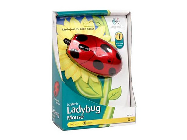 Mouse Logitech Ladybug para niños, Óptico USB