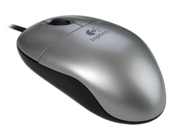 Mouse Logitech Óptico, USB. Color Plateado