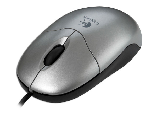 Mouse Logitech Óptico, USB. Color Plateado