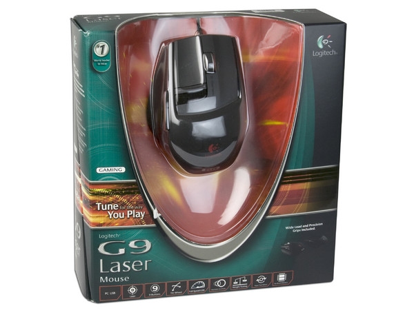 Mouse Logitech G9 Láser de 3.200 dpi con Tapas Intercambiables y Sistema de Pesas para modificar la Forma, Textura y Equilibrio del ratón.