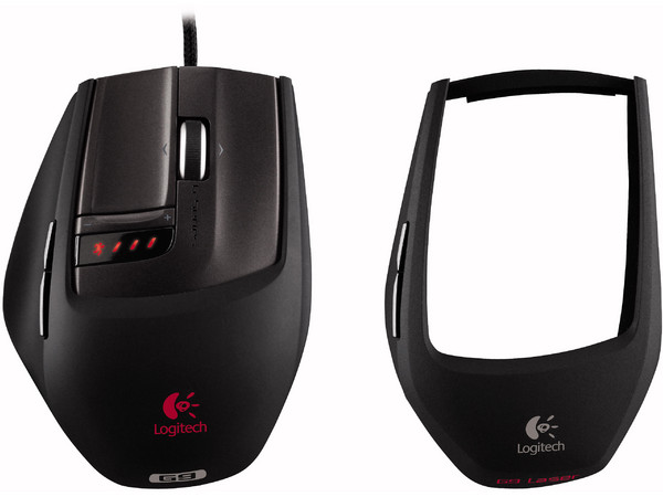 Mouse Logitech G9 Láser de 3.200 dpi con Tapas Intercambiables y Sistema de Pesas para modificar la Forma, Textura y Equilibrio del ratón.