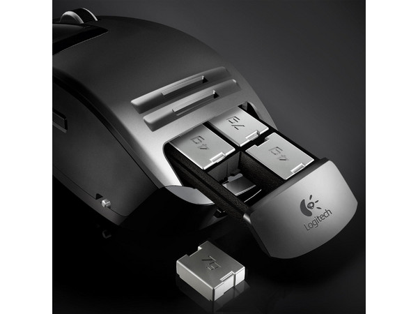 Mouse Logitech G9 Láser de 3.200 dpi con Tapas Intercambiables y Sistema de Pesas para modificar la Forma, Textura y Equilibrio del ratón.