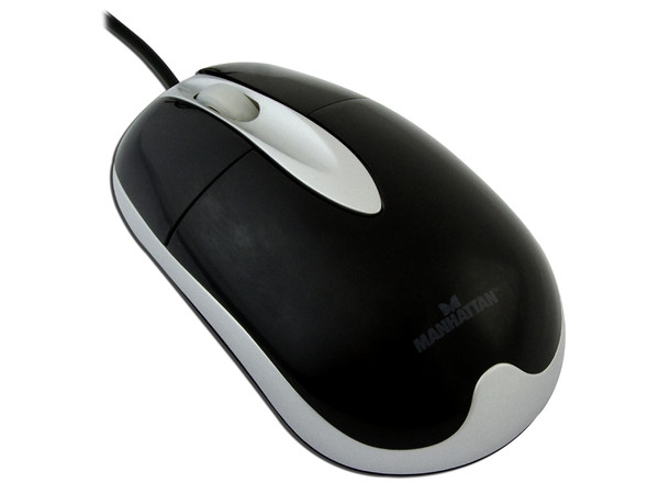 Mouse Manhattan MH3 Classic Óptico, USB, Color Negro.