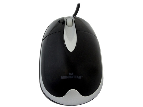 Mouse Manhattan MH3 Classic Óptico, USB, Color Negro.