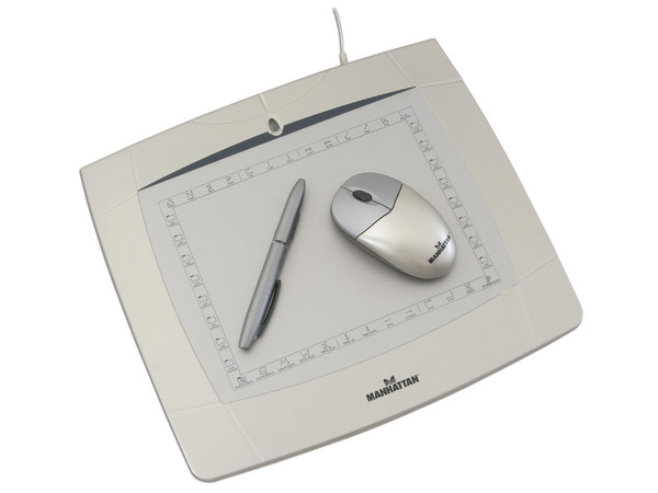 Tableta Gráfica MANHATTAN USB, Mouse y Pluma Inalámbricos, 6 x 8” (A5)