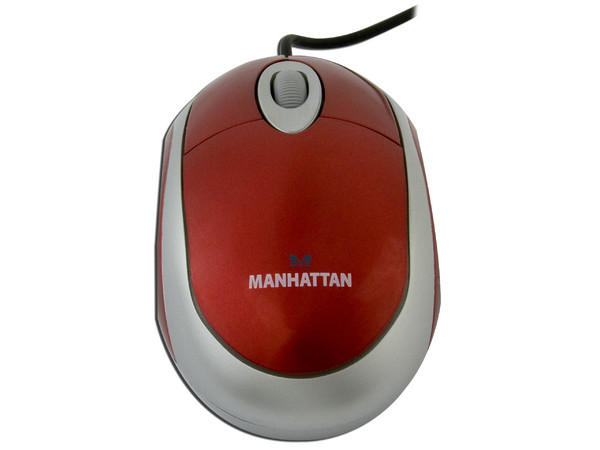Mini Mouse Manhattan MH1 Óptico, USB. Color Rojo