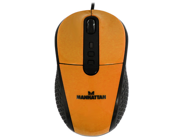 Mouse Manhattan con Tecnología RightTrack, USB. Color Naranja.