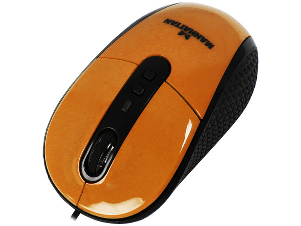 Mouse Manhattan con Tecnología RightTrack, USB. Color Naranja.