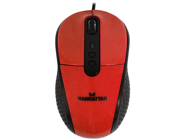 Mouse Manhattan con Tecnología RightTrack, USB. Color Rojo.