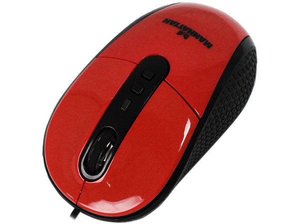 Mouse Manhattan con Tecnología RightTrack, USB. Color Rojo.