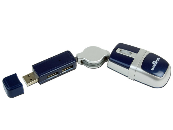 Mini Mouse Manhattan MM5 Óptico con Hub de Dos Puertos USB