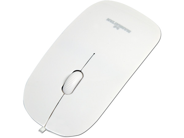 Mouse Manhattan Silhouette Óptico, USB. Color Blanco