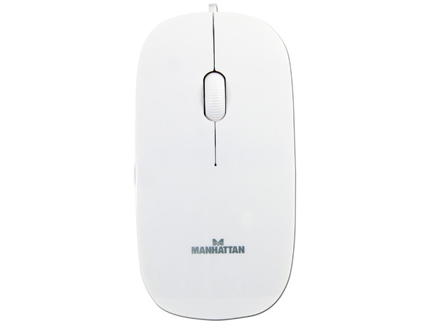 Mouse Manhattan Silhouette Óptico, USB. Color Blanco