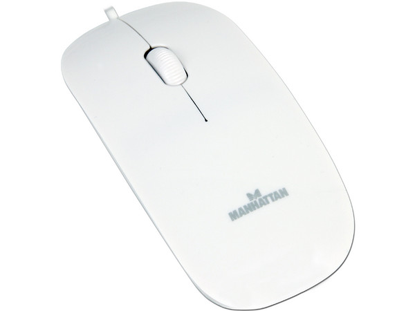 Mouse Manhattan Silhouette Óptico, USB. Color Blanco
