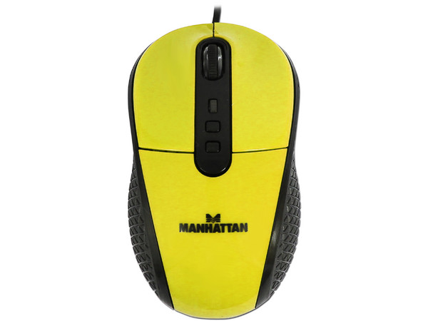 Mouse Manhattan con Tecnología RightTrack, USB. Color Amarillo. 