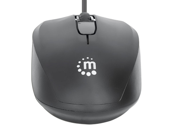 Mouse Óptico Manhattan Comfort II, hasta 1000 dpi, USB. Color Negro.