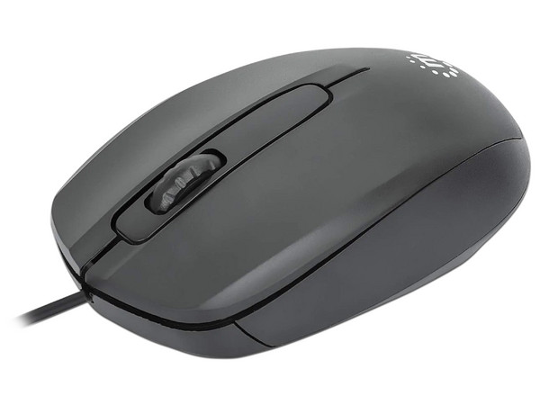 Mouse Óptico Manhattan Comfort II, hasta 1000 dpi, USB. Color Negro.