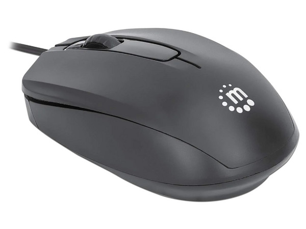 Mouse Óptico Manhattan Comfort II, hasta 1000 dpi, USB. Color Negro.