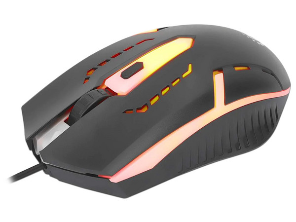 Mouse Gamer Óptico Manhattan MAN-190206, Hasta 1500 dpi, Iluminación LED, Color Negro.