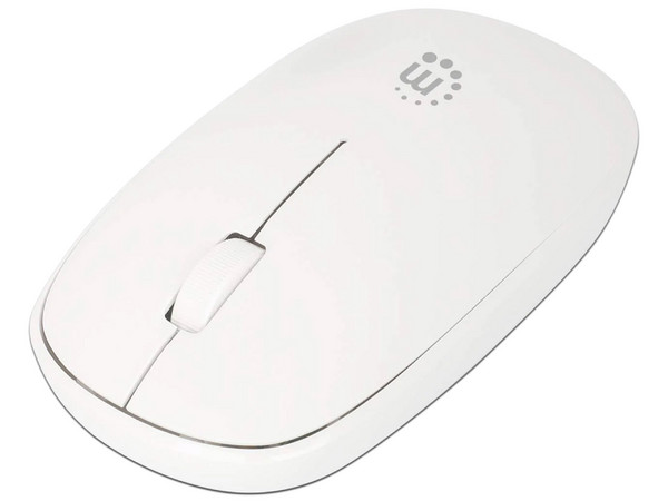 Mouse Óptico Inalámbrico Manhattan, 1200 DPI, USB. Color Blanco.