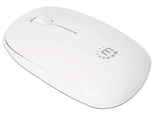 Mouse Óptico Inalámbrico Manhattan, 1200 DPI, USB. Color Blanco.
