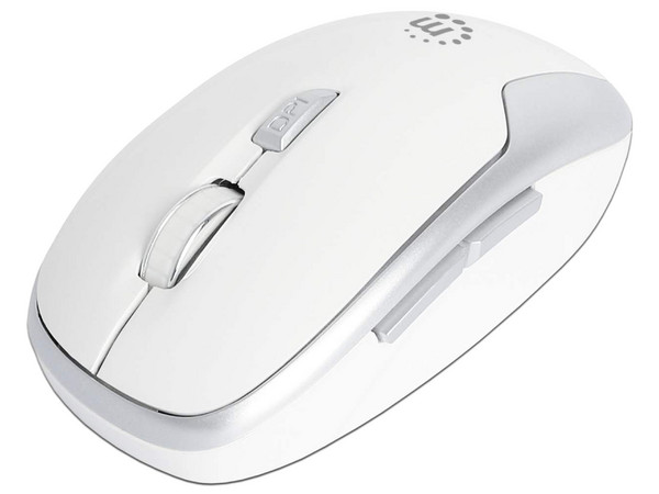 Mouse Óptico Manhattan MW6185, Inalámbrico, RF Inalámbrico, 1.600DPI, Color Blanco.