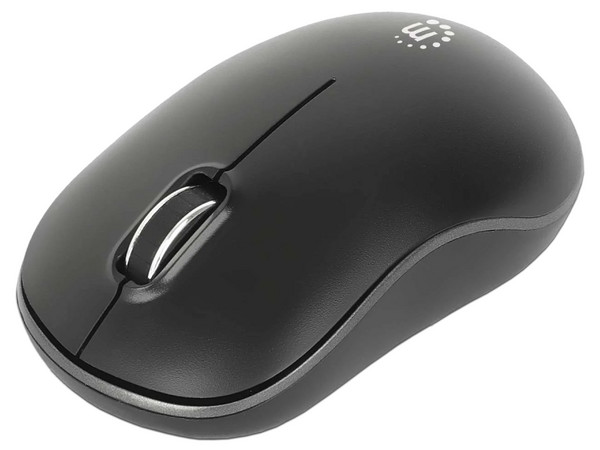 Mouse Óptico Inalámbrico Manhattan MW3075, hasta 1200 DPI, Receptor USB, Color Negro.