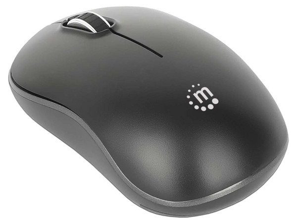 Mouse Óptico Inalámbrico Manhattan MW3075, hasta 1200 DPI, Receptor USB, Color Negro.