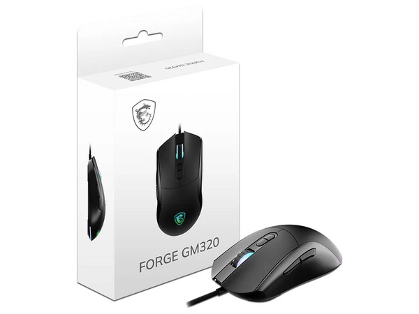 Mouse Gamer MSI FORGE GM320, USB, hasta 12800DPI, RGB, Color Negro.
