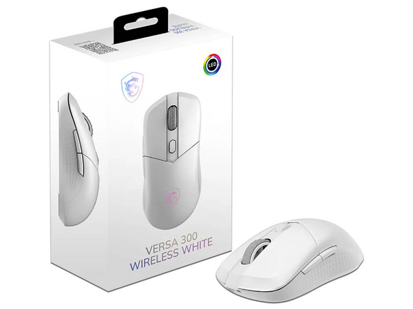 Mouse Gamer Inalámbrico MSI VERSA 300 W WHITE, hasta 8000DPI, 6 Botones, Color Blanco.