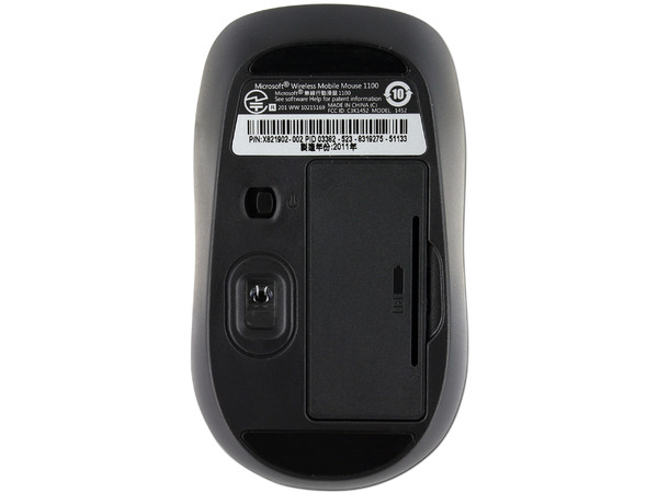 Mouse Microsoft Wireless Mobile Mouse 1100, Inalámbrico, USB 2.0, compatible con Mac.