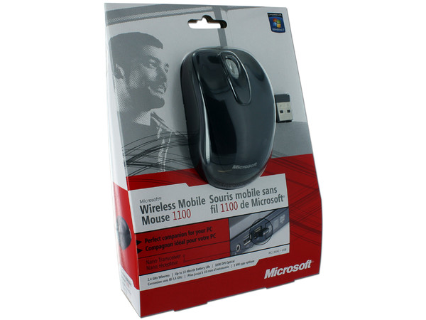 Mouse Microsoft Wireless Mobile Mouse 1100, Inalámbrico, USB 2.0, compatible con Mac.