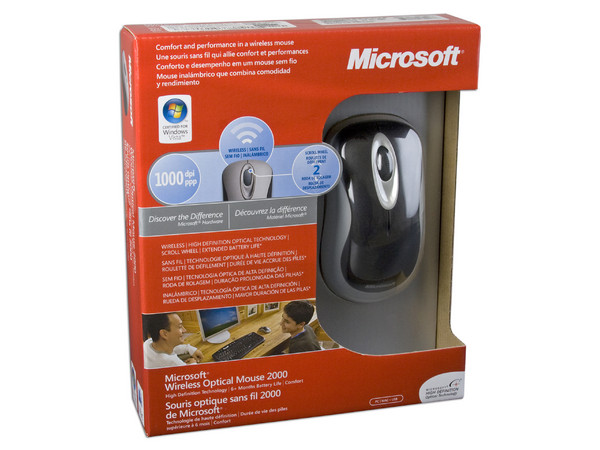 Mouse Microsoft Wireless Optical Mouse 2000, Inalámbrico. USB 2.0