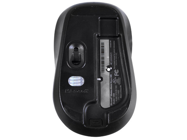Mouse Microsoft 3000 Óptico Inalámbrico para Laptop, USB. Color Negro/Plateado